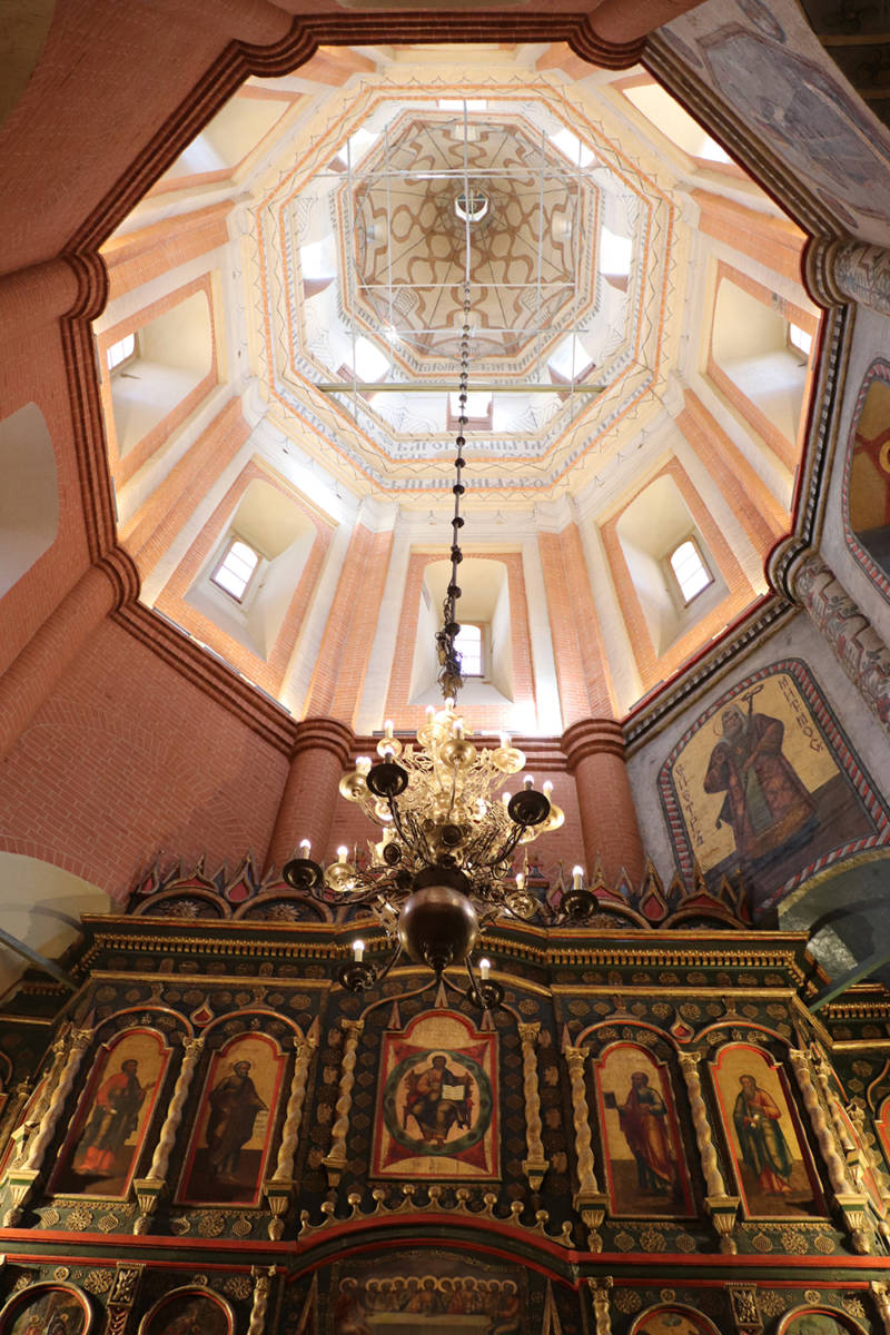 Inside the Dome of the St Basils Cathedral in Red Square in Moscow