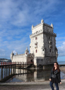 What to Do in Lisbon - Kelly at the Torre de Belem (Belem Tower)