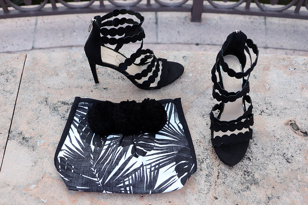 JADEtribe Aloha Makeup Clutch and Jessica Simpson Centinoa Sandal