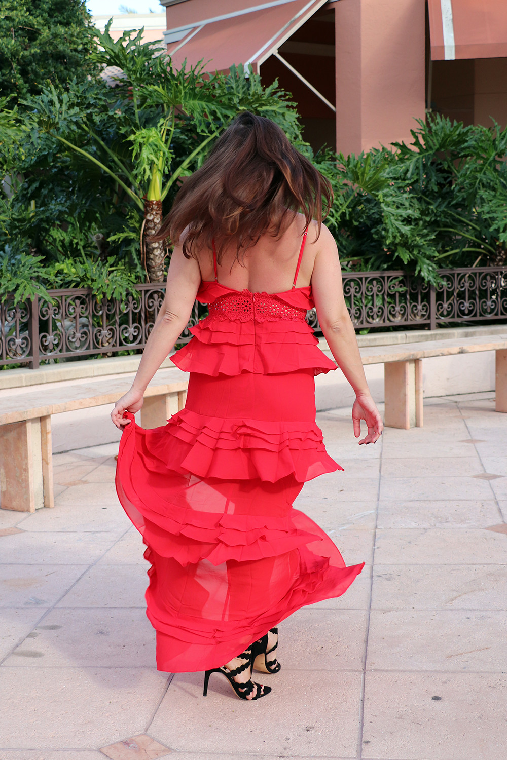 Spinning in the Glamorous Tiered Dress