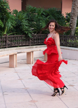 Twirling in the Glamorous Tiered Dress
