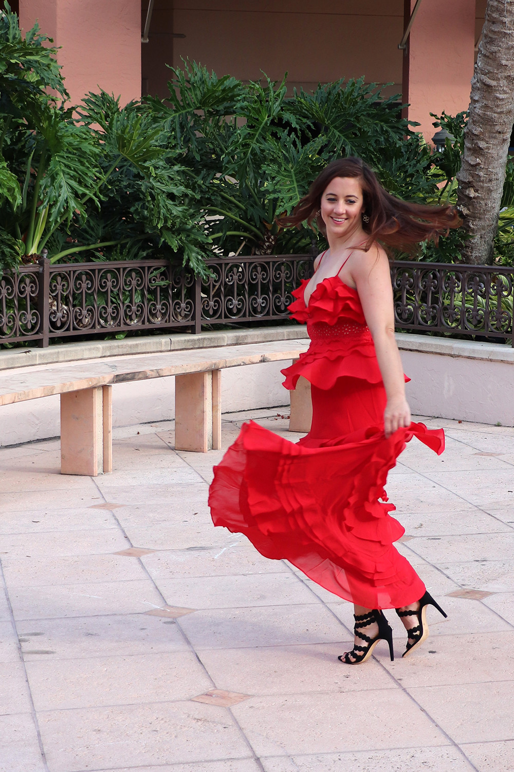 Twirling in the Glamorous Tiered Dress