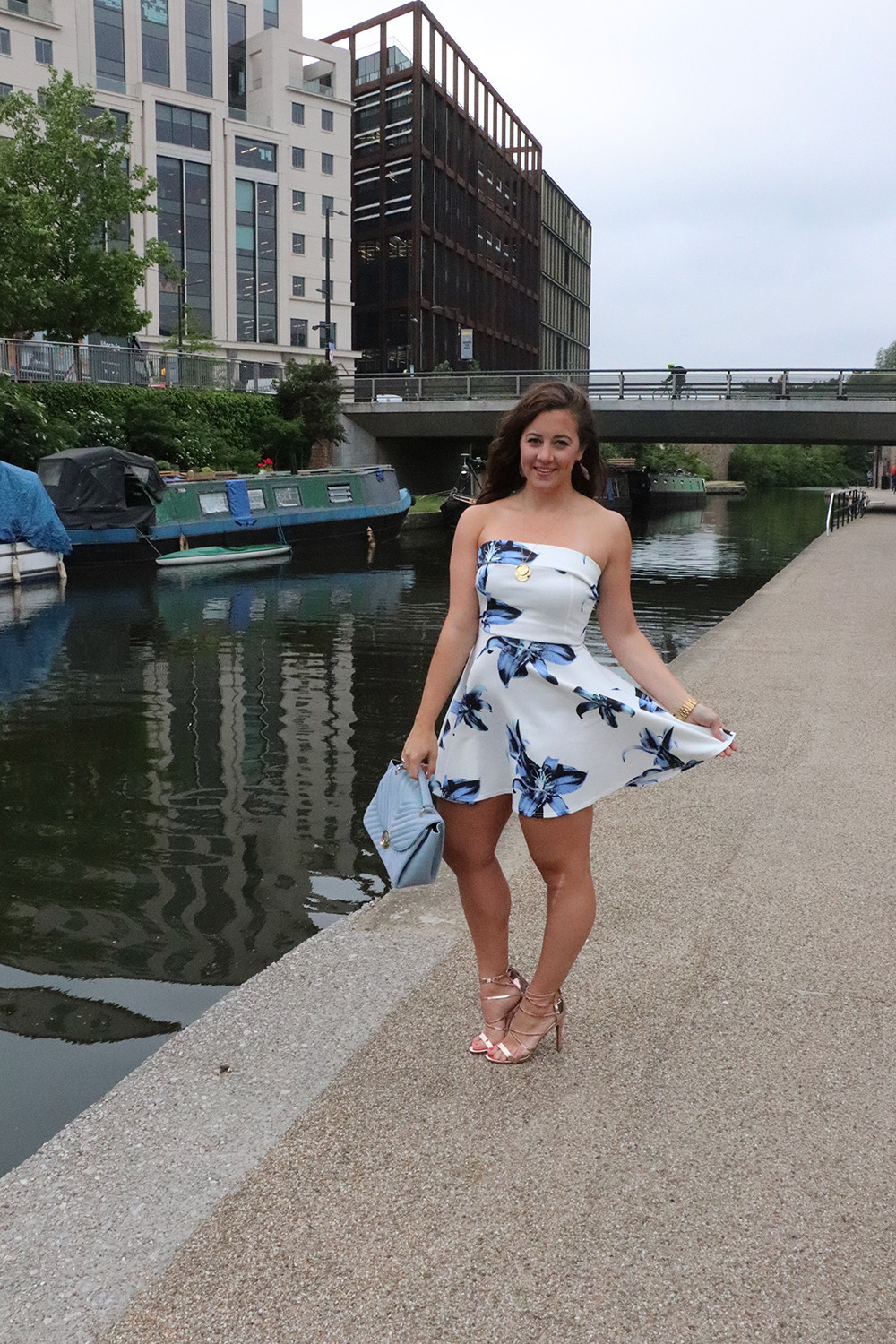 Carmellita Floral Off The Shoulder Skater Dress with Flip