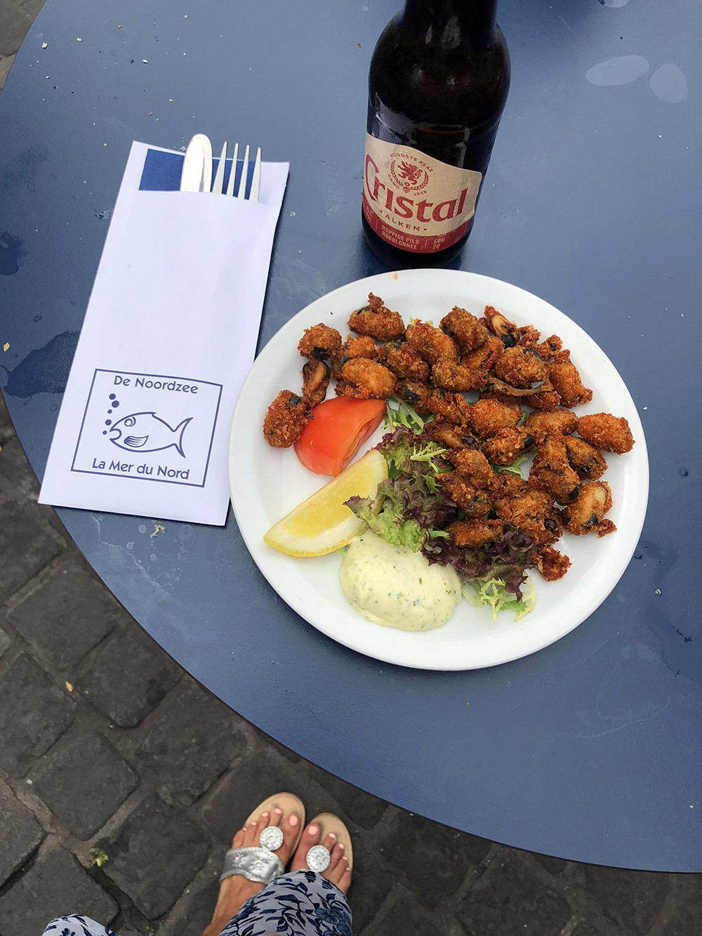 Fried Mussels and Razor Clams at De Noordzee