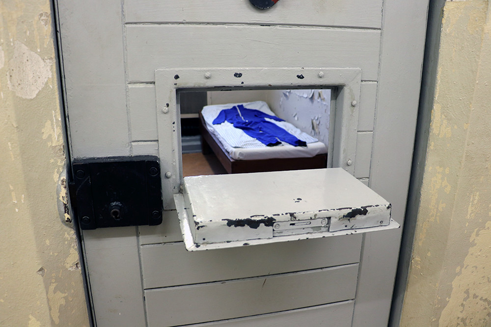 Prison Uniform at the Gedenkstaette Berlin-Hohenschoenhausen or Stasi prison