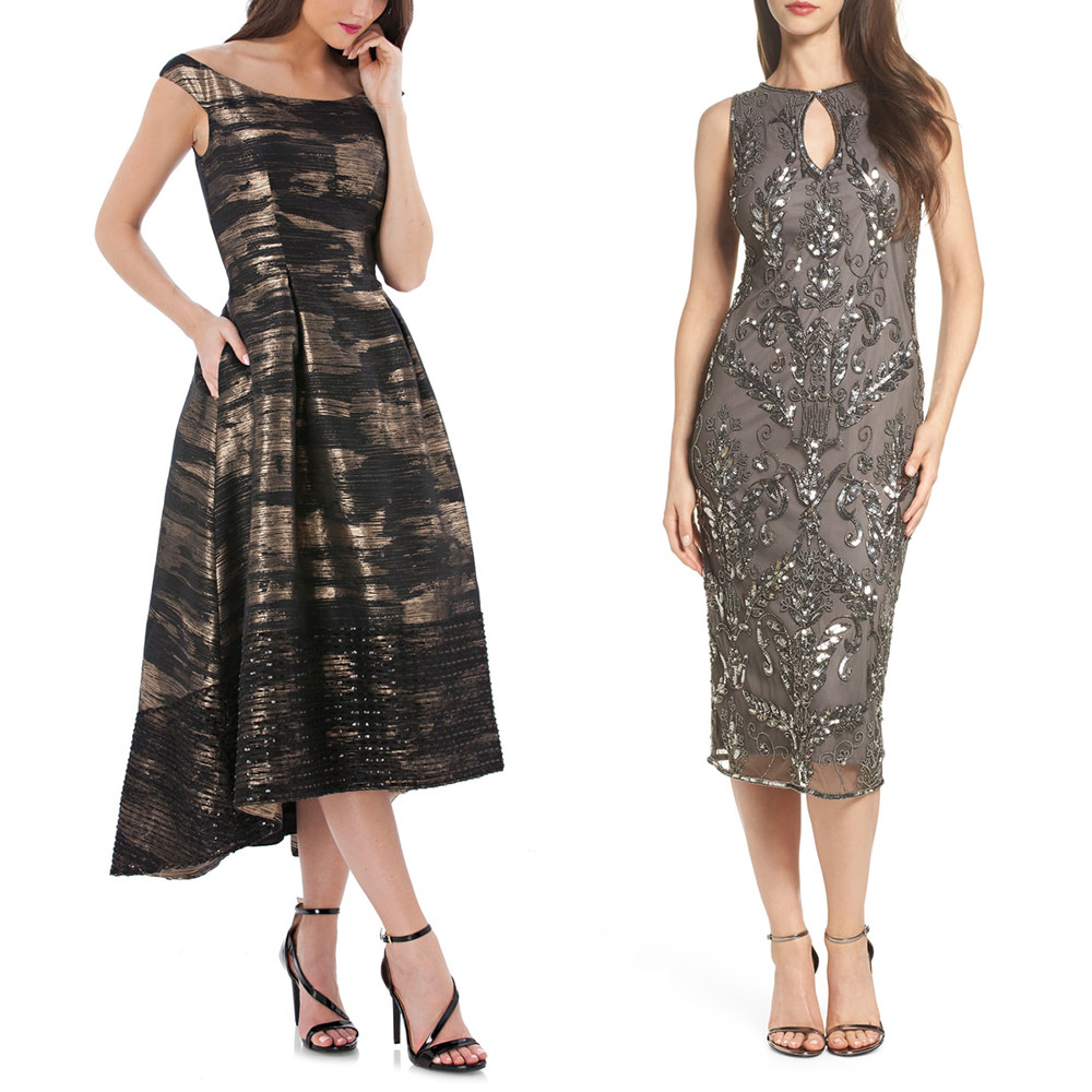 Wedding Guest Dresses - CARMEN MARC VALVO INFUSION&nbsp;Brocade Off the Shoulder Dress and PISARRO NIGHTS Beaded Pencil Dress&nbsp;