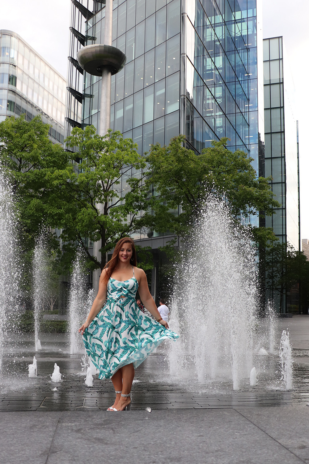 Fountain at ASOS knot front pleated midi dress