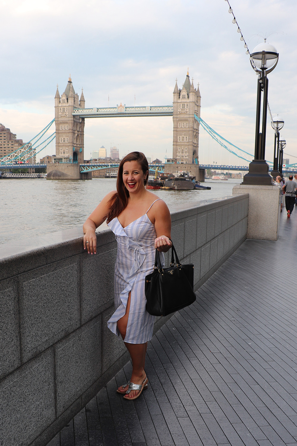 London Blogger Zara Frilled Striped Dress&nbsp;and Jack Rogers