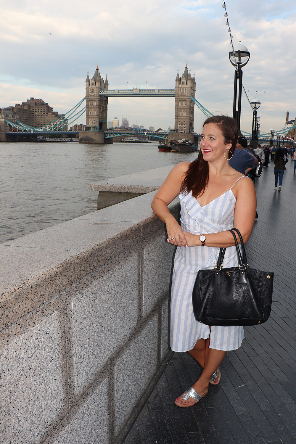 Zara Frilled Striped Dress&nbsp;and Jack Rogers