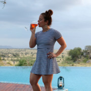 Aperol Spritz and Striped Skater Dress