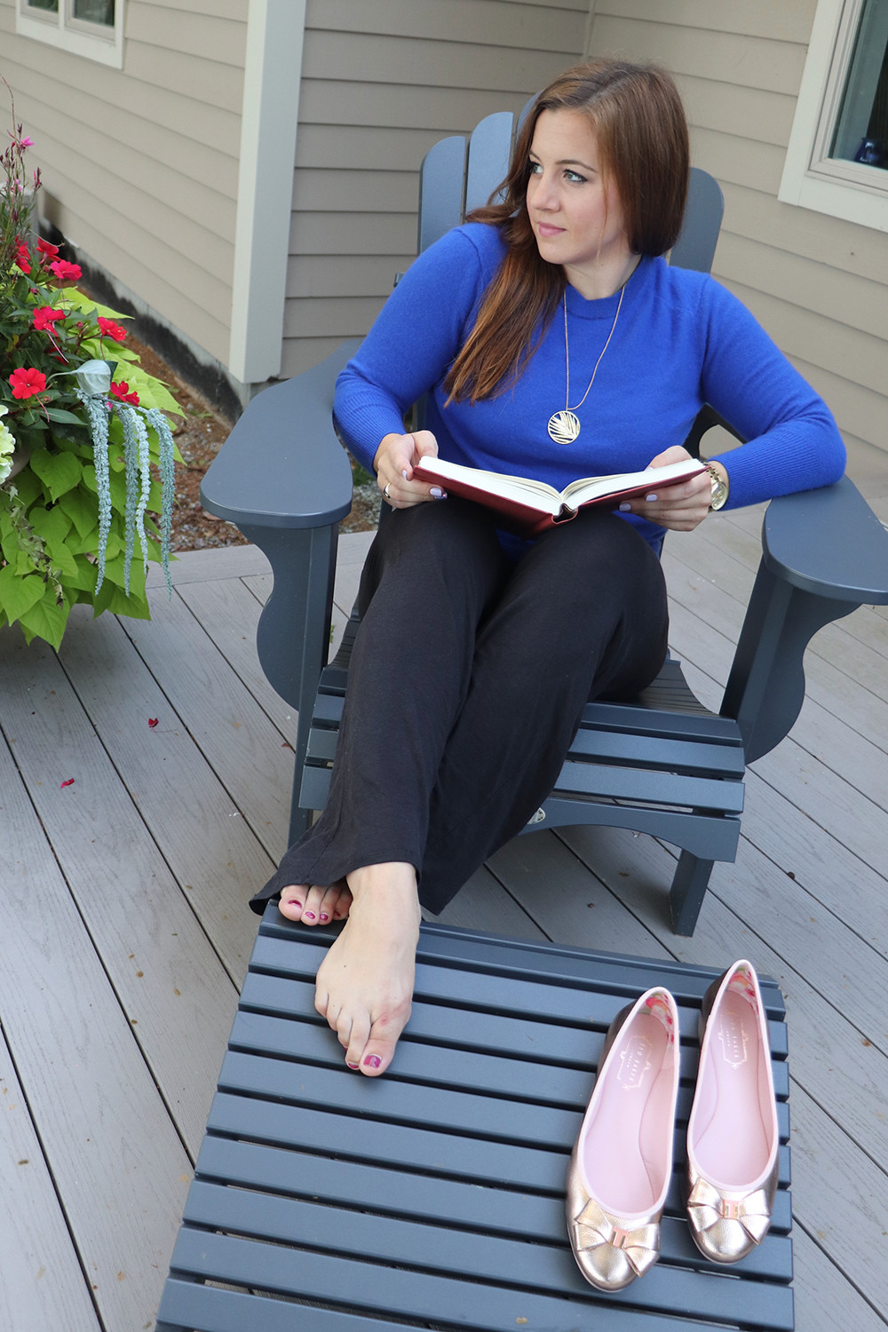 Casual in Cobalt Cashmere with Ted Baker Shoes