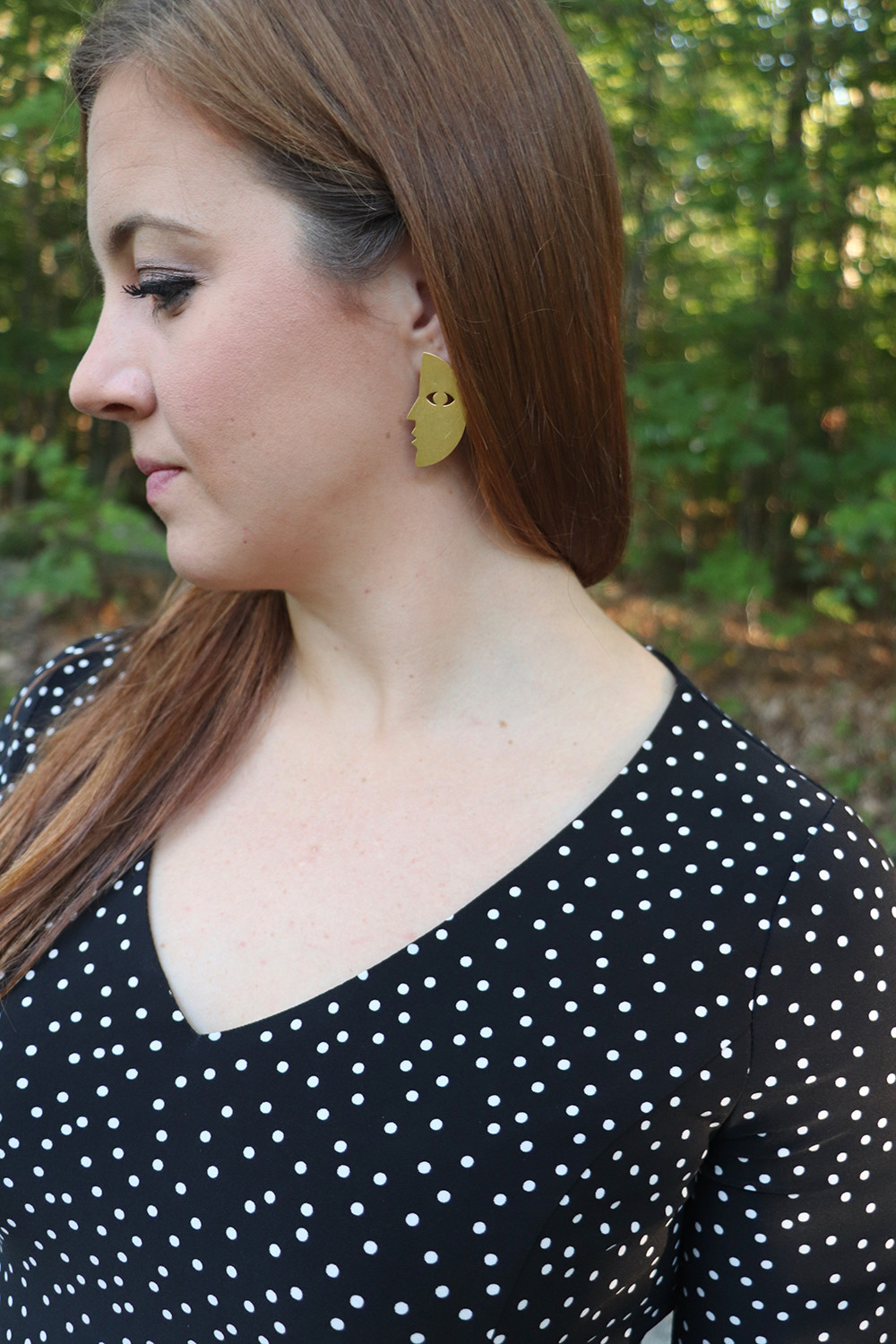 Madewell Two Faced Earrings in Gold Ox