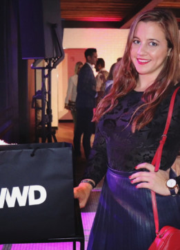 Posing at the WWD NYFW Style Dimension VIP Party