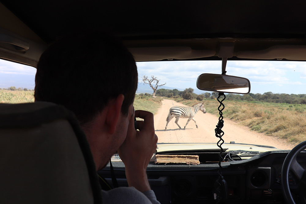 Kevin and Zebra in Amboseli National Park