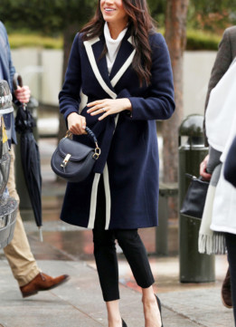Style Icon Meghan Markle - Navy and White Stripe Dress