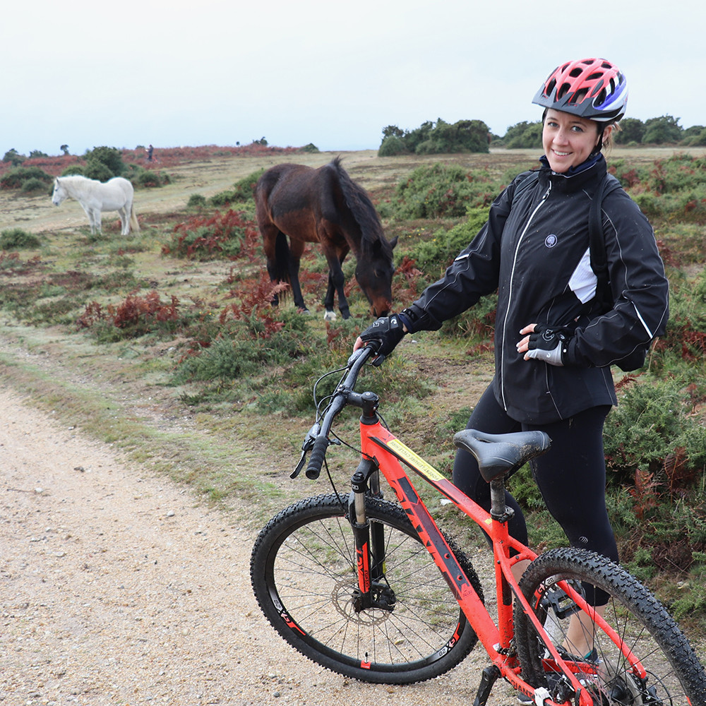 Biking with Horses in the New Forest
