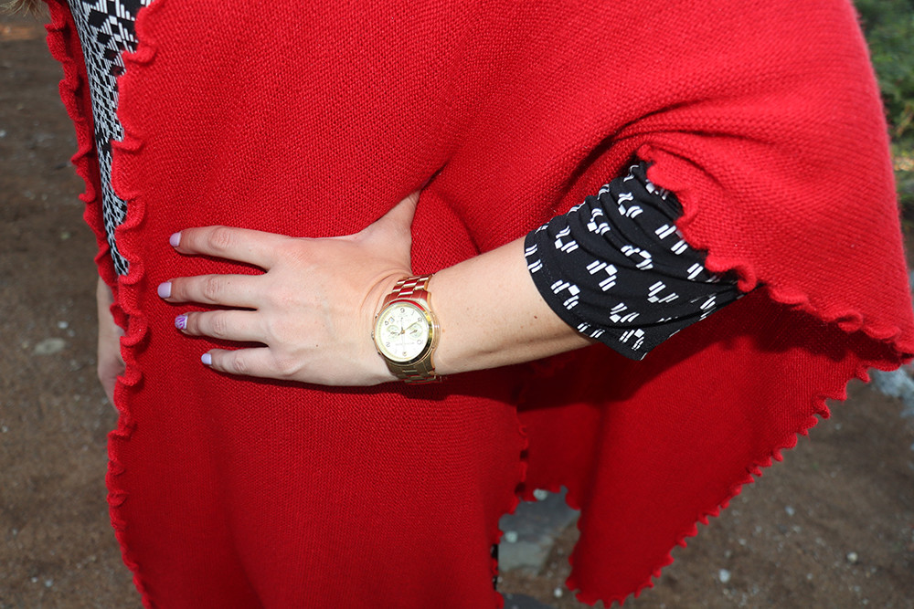 Black and White with a Pop of Red and Michael Kors Watch
