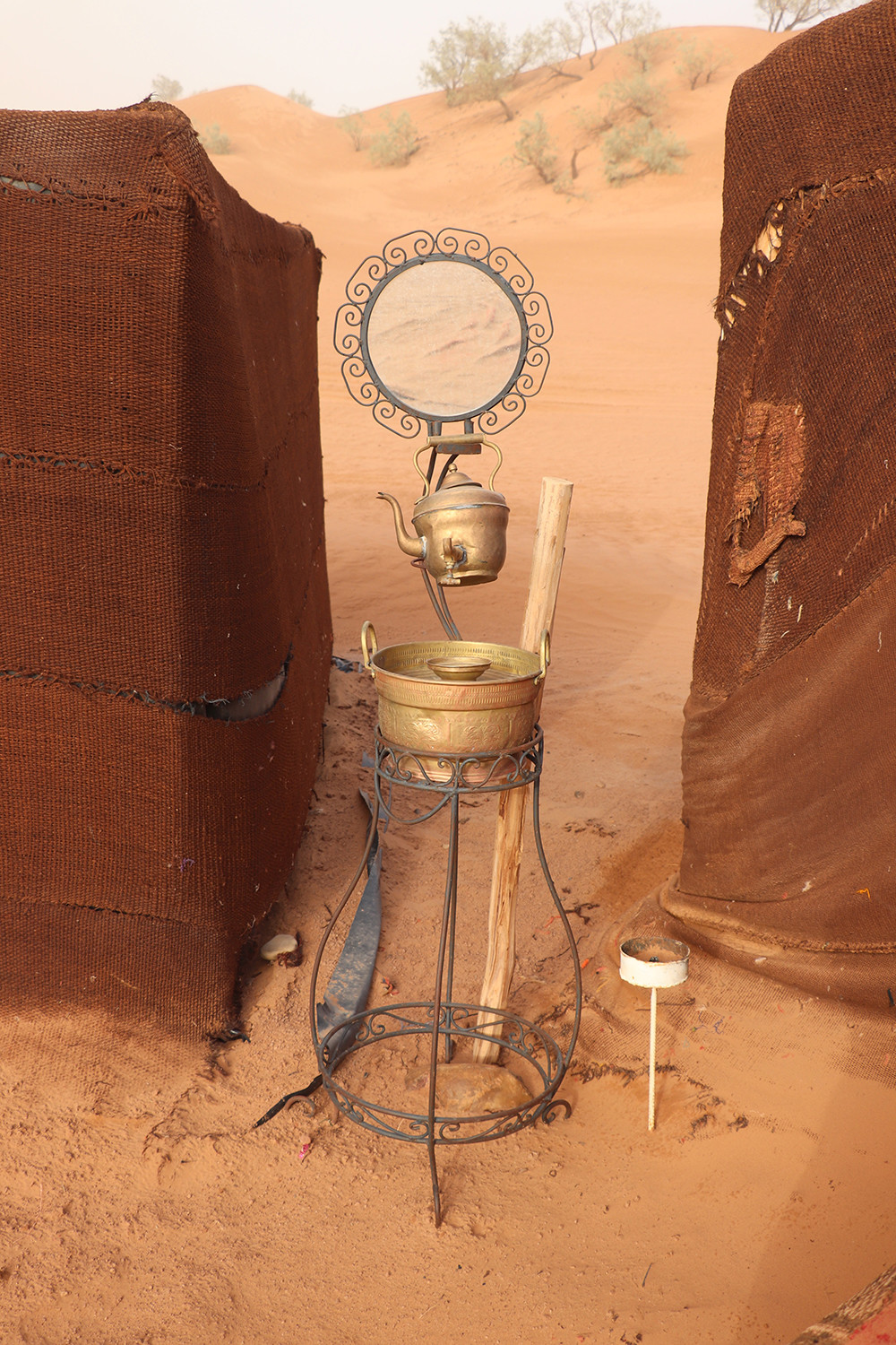 Camping in the Sahara - Wash Station at Tents at Bedouin Campsite