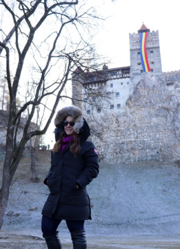 Kelly at Bran Castle