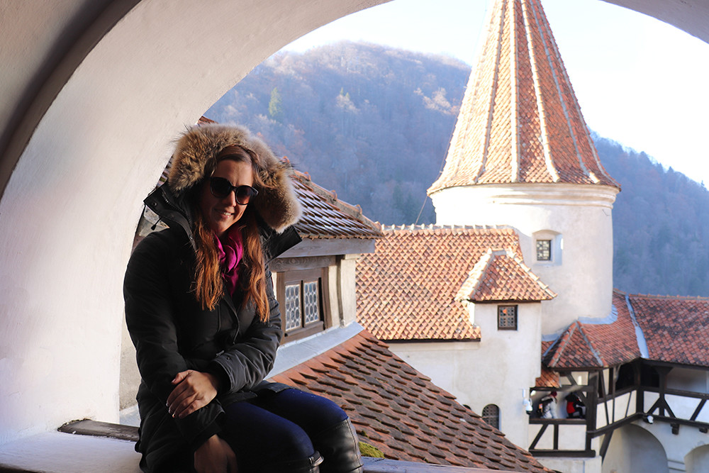 Kelly in the Bran Castle in Romania