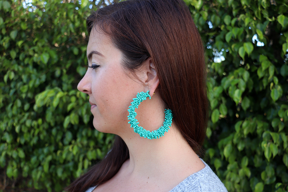 BaubleBar Large Beaded Hoop Earrings