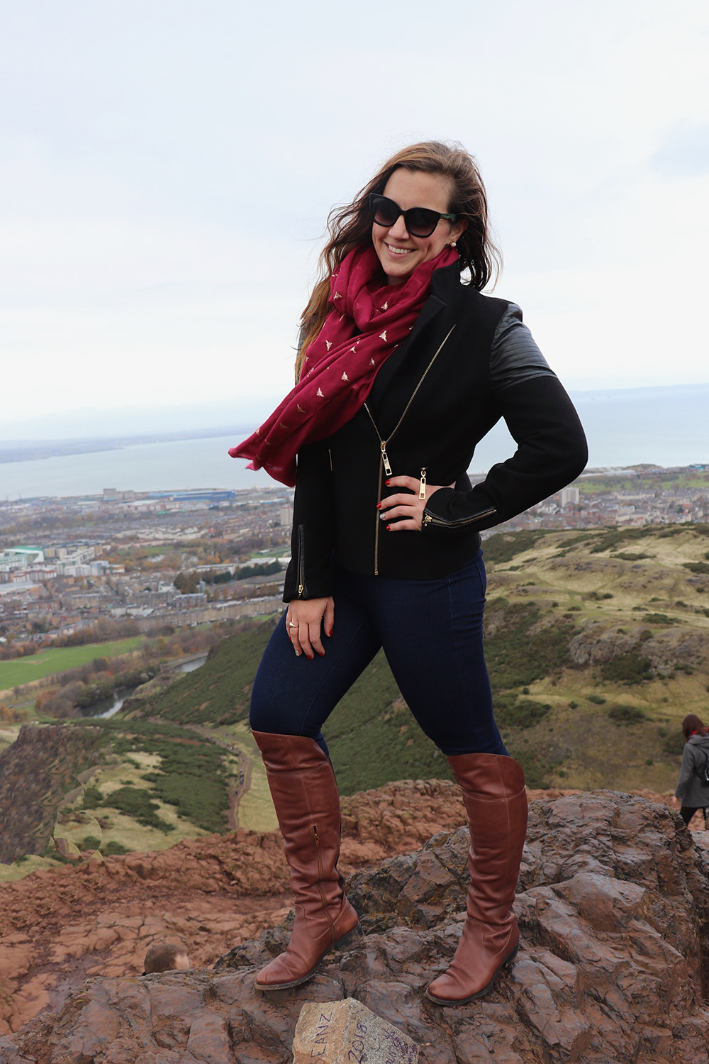 Kelly on the Top of Arthur's Seat in Edinburgh