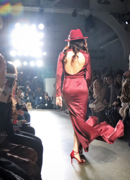 New York Fashion Week Snapshot - Red Dress on the Runway