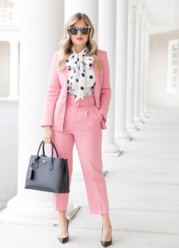 Pink Monochrome Suits - Suburban Faux-Pas by Krystin Lee