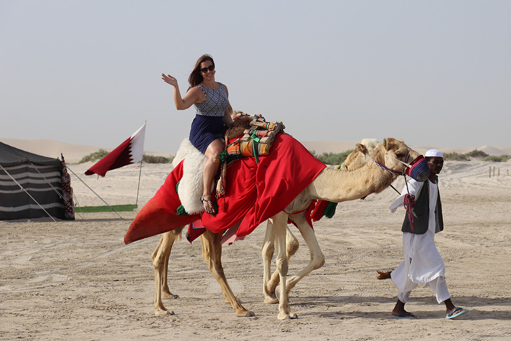 Qatar Sand Dunes - Kelly on a Camel