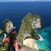 Kelly and View at Nusa Penida Kelingking Beach