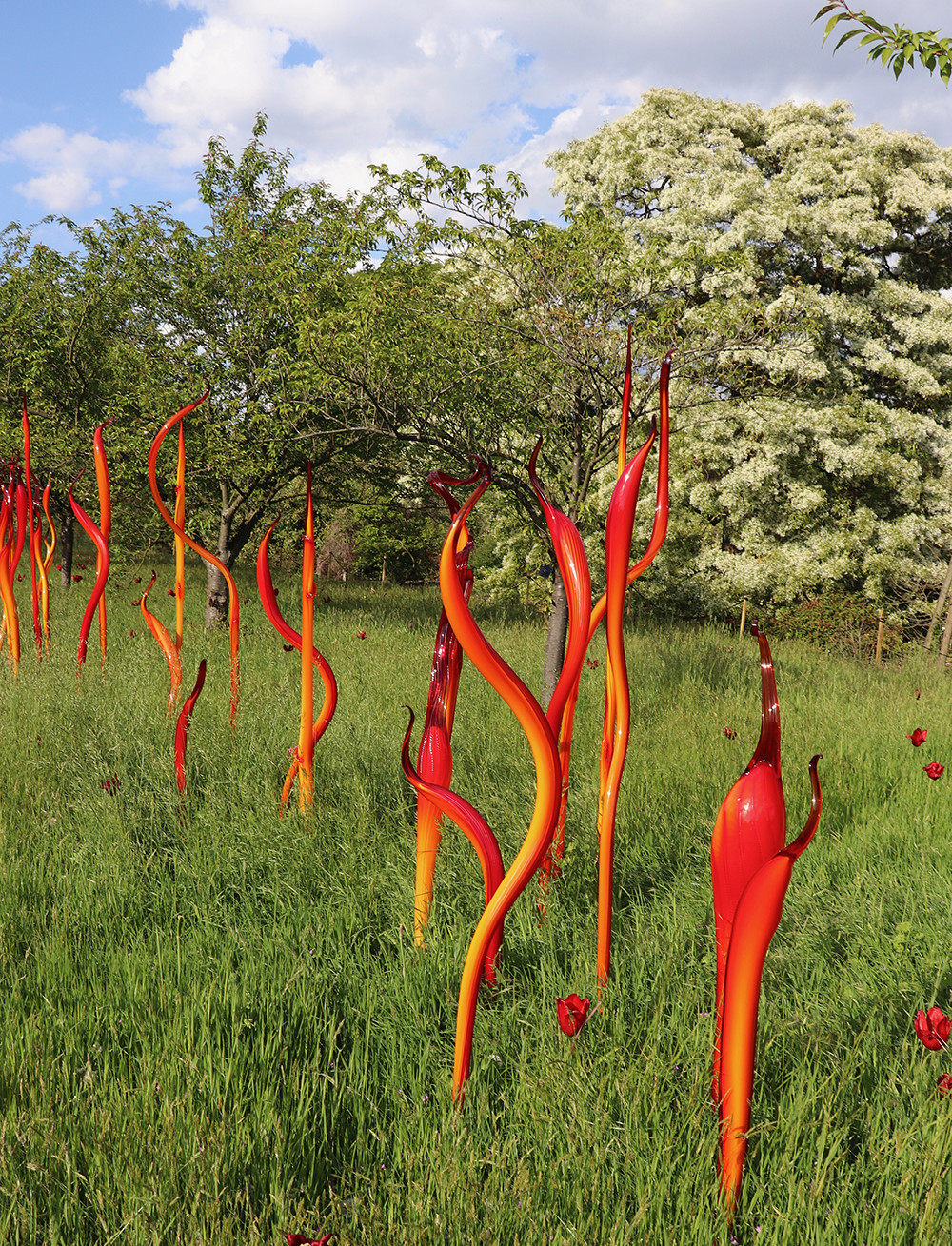 Red Pipes at Chihuly Glass at Kew Gardens