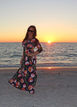 Tulip Print Maxi Dress in Florida