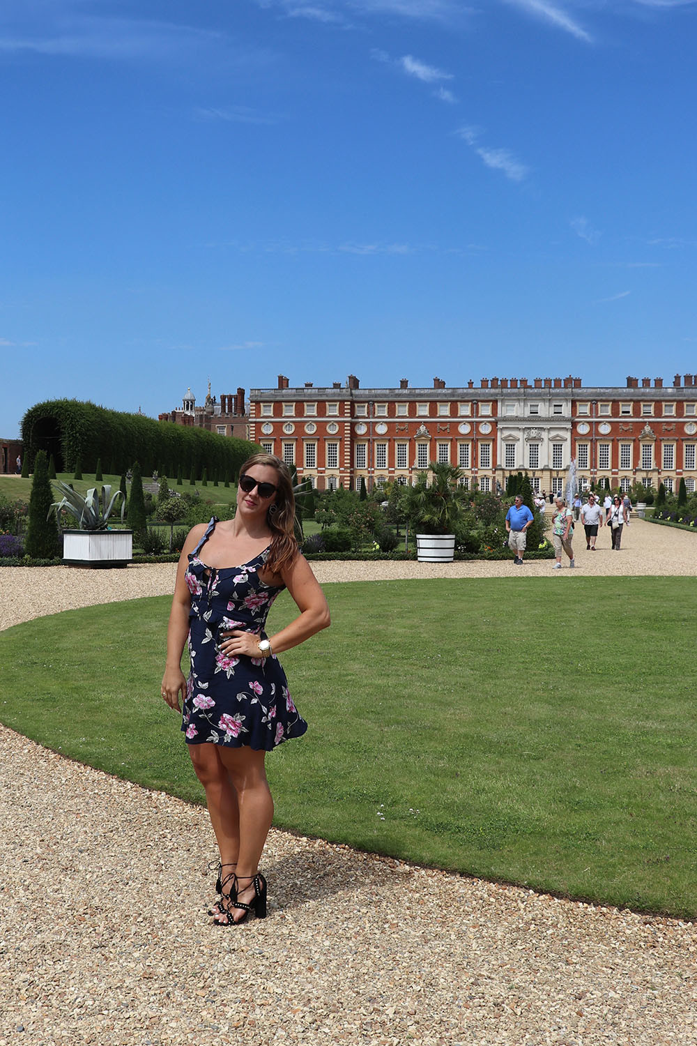 Florals at Hampton Court in cupcakes and cashmere Loraine Wild Roses Dress
