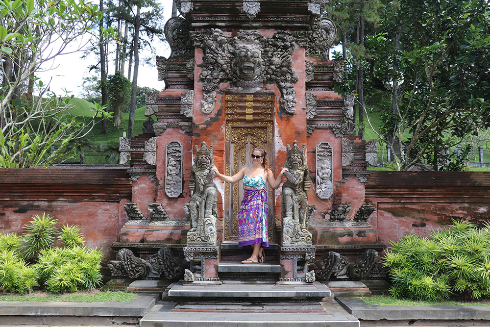 Kelly at the Bali Tirta Empul Temple