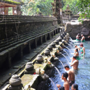 People Bathing at the Bali Tirta Empul Water Temple