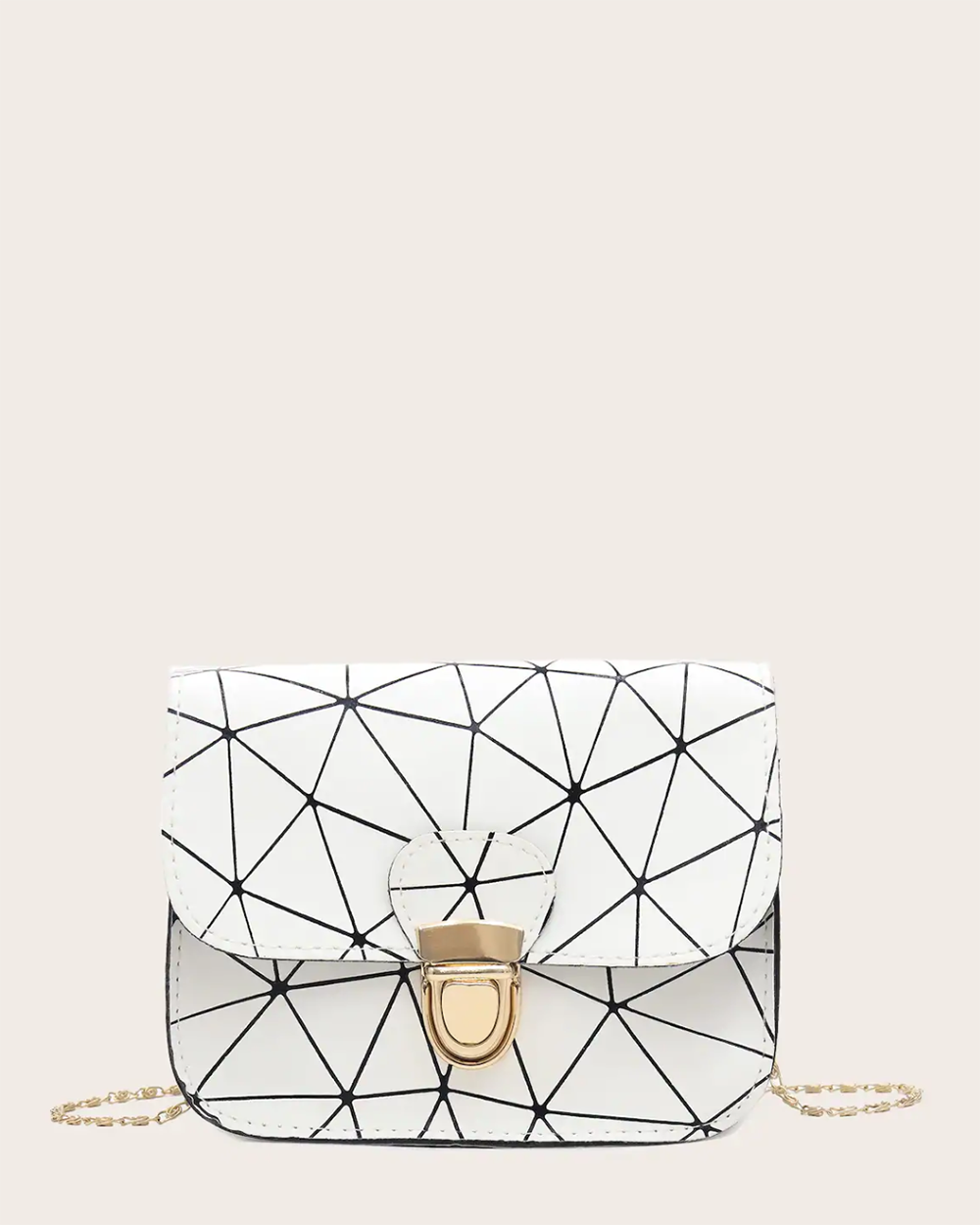 SheIn Review - Geometric Print Push Lock Chain Bag