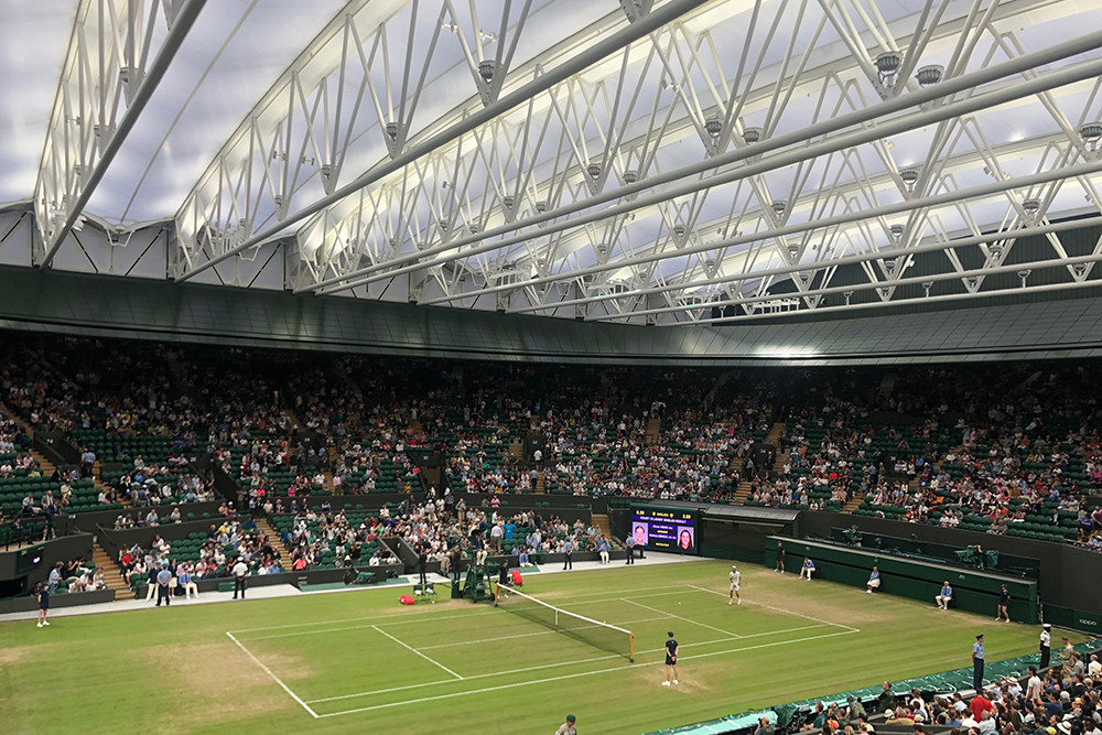 Sousa vs Evans Wimbledon on Court One with Roof