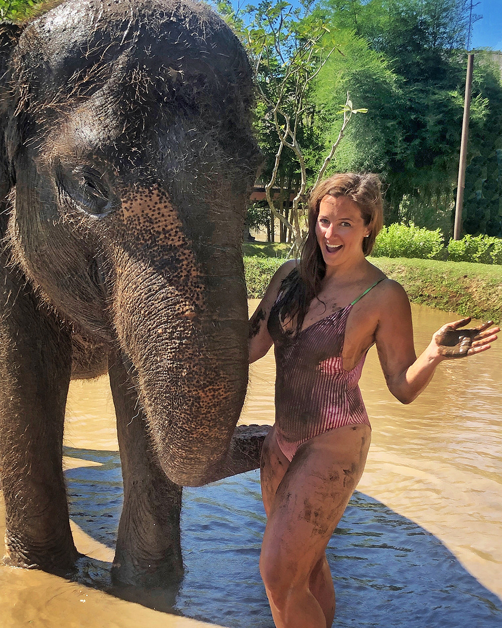 Kelly with Bali Elephants