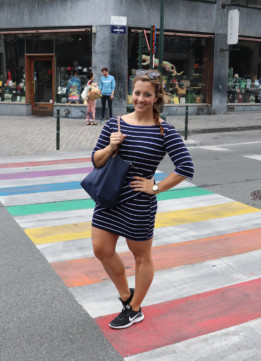 Navy Stripes in Belgium and Longchamp