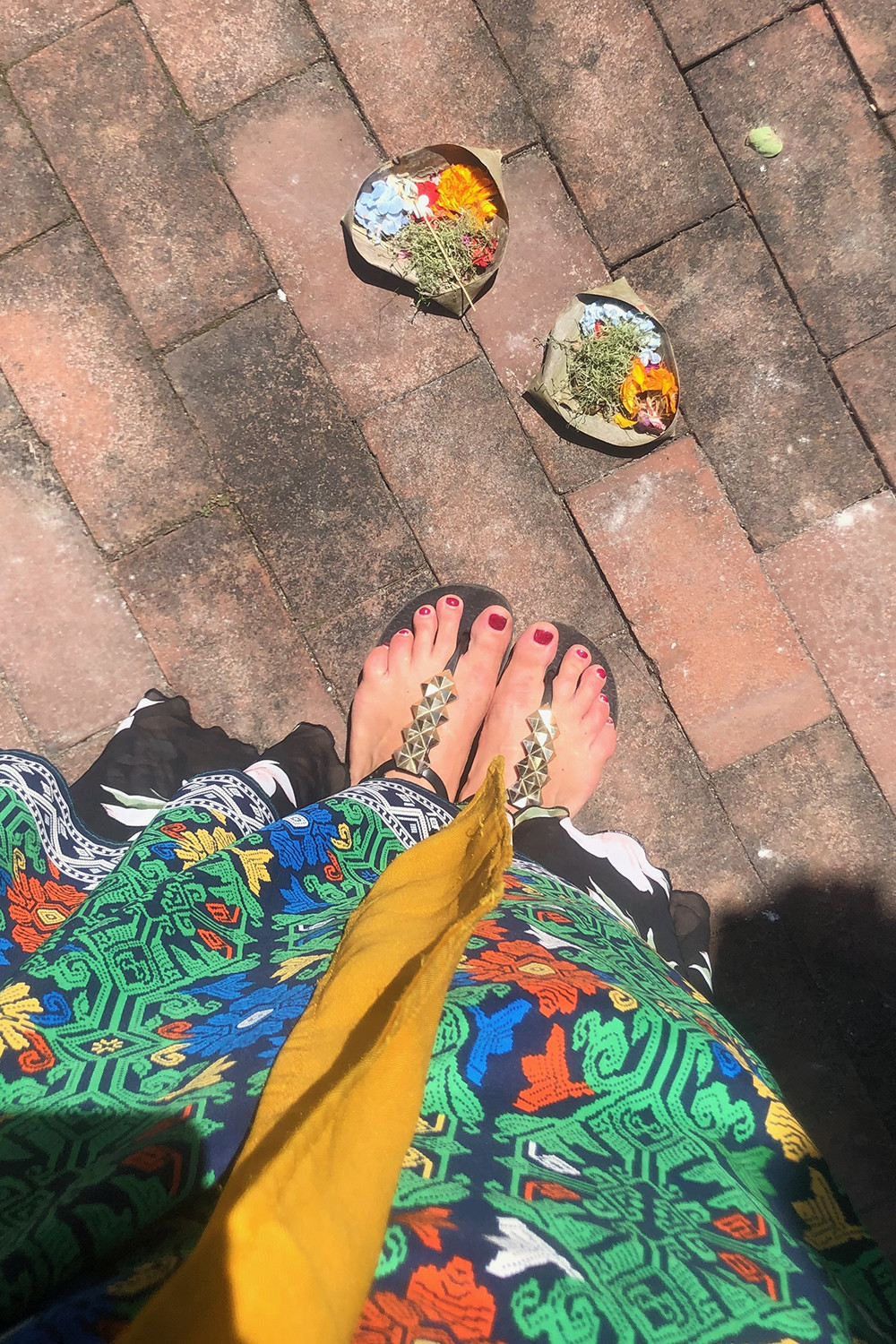 Offerings at Pura Dalem Agung Bali Temple
