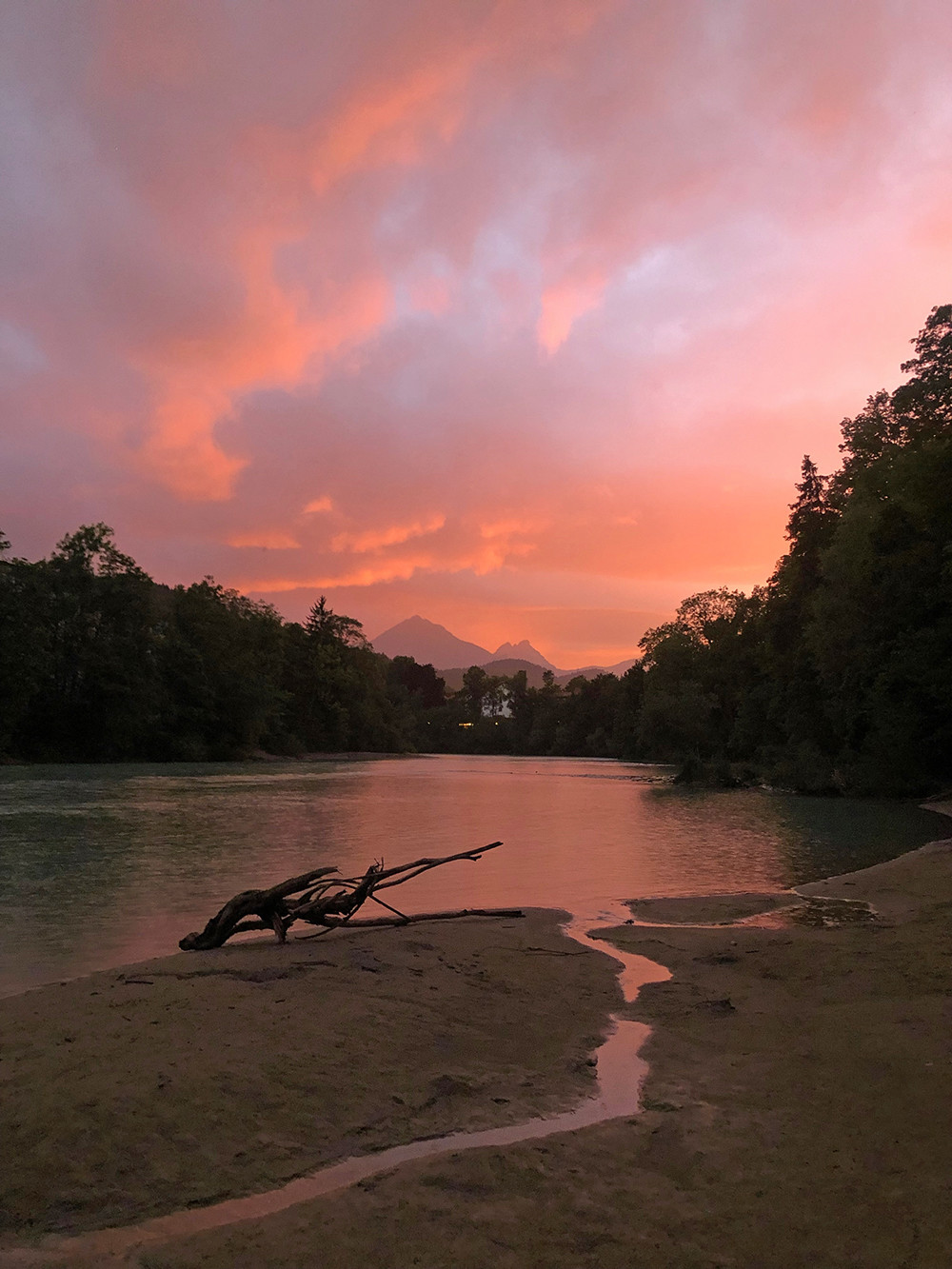 Pink Sky in Fussen Germany