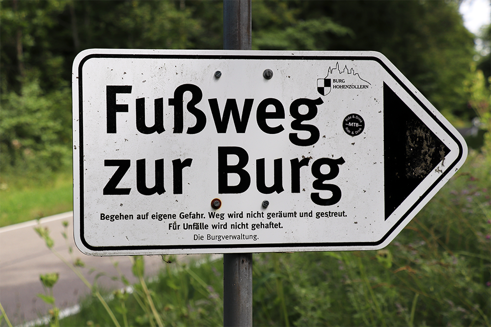 Burg Hohenzollern Sign