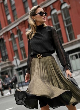 Mary Orton - Memorandum - Gold Pleated Skirt