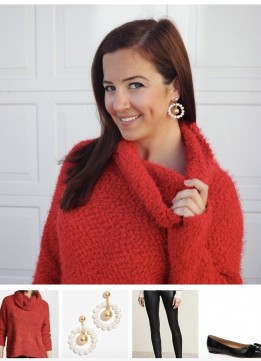 Kelly Donlin LikeToKnowIt - Red Sweater Look