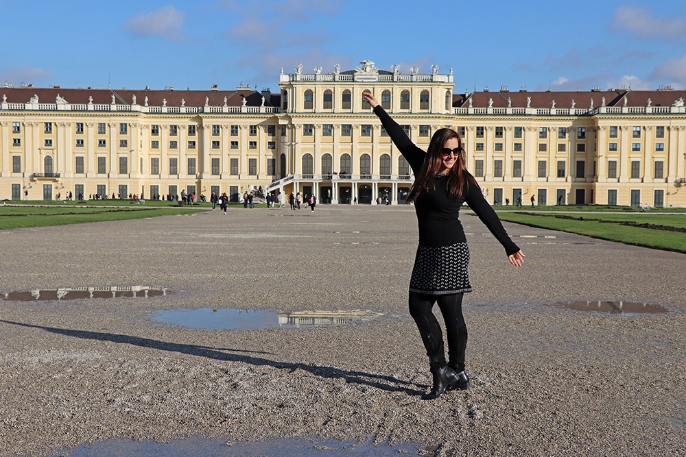 Black and White in Vienna at Schonbrunn Palace