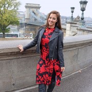 Fashion Blogger in Red and Black in Budapest
