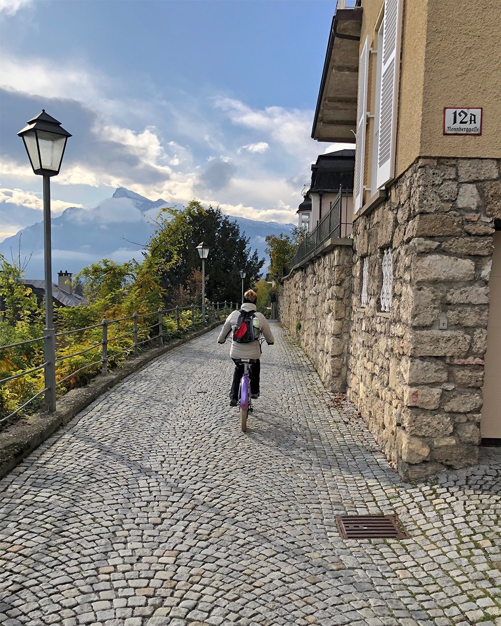 Mom Biking by the Untersberg