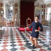 Navy Dress in Rosenborg Castle, Copenhagen