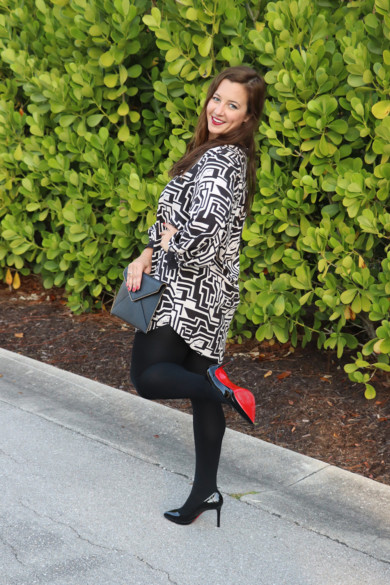 HM x Richard Allen Shirt Dress and Christian Louboutin Pillage Plato Pumps in Black