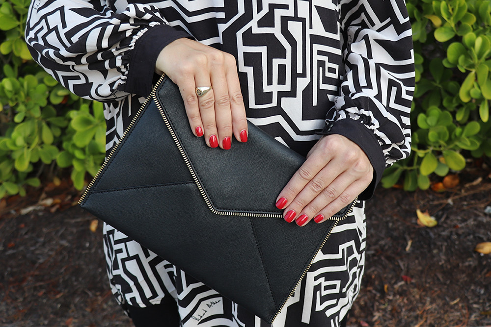 Kiss imPress Nails in Tweetheart Red and Rebecca Minkoff Leo Clutch